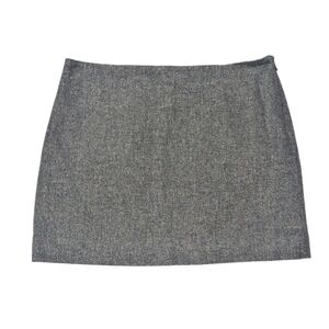 J. Crew Skirt Mini Tweed Wool Blend Gray Gold Metallic  Size 12